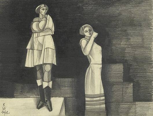 Monochrome Wall Art featuring the drawing Ohne Titel by Karl Wiener