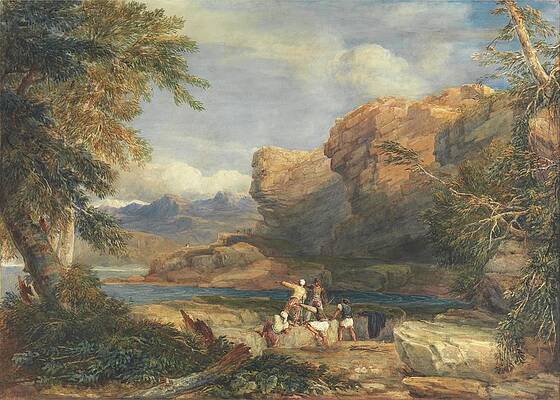 David Cox Painting - Pirates Isle by David Cox