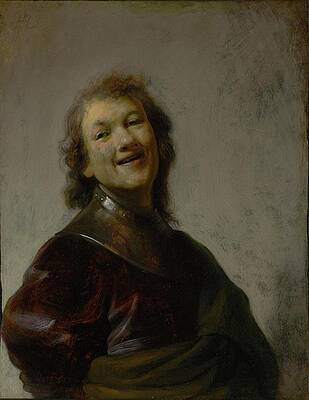 17th Century Painting - Rembrandt Laughing by Rembrandt Van Rijn