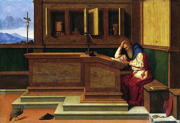 Saint Jerome Studying in His Chamber Wall Art