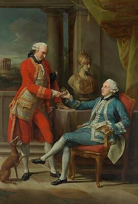 Pompeo Batoni Painting - Sir Sampson Gideon And An Unidentified Companion by Pompeo Batoni