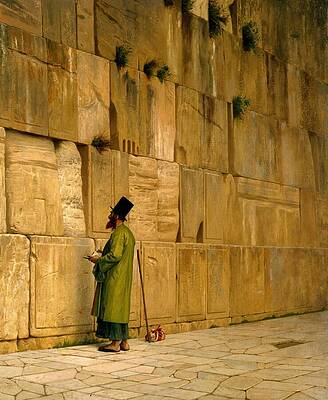 Jean Leon Gerome Painting - The Wailing Wall by Jean Leon Gerome
