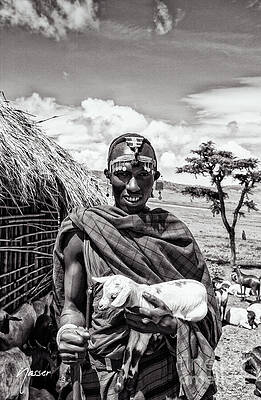 Tanzania Wall Art featuring the photograph Maasai Warrior Ngorongoro Tanzania 4279 by Neptune Images