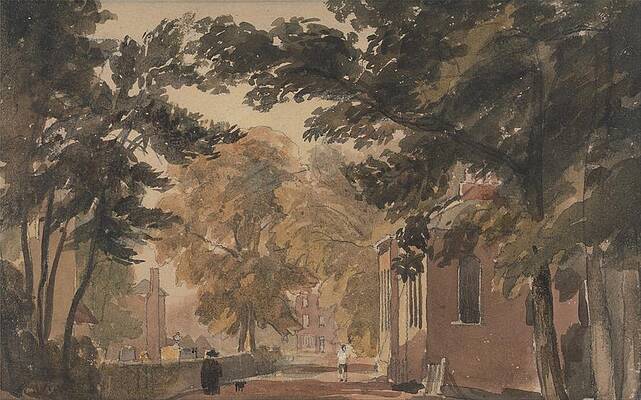 David Cox Painting - A Street In Harborne by David Cox