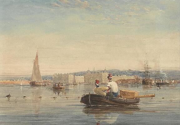 David Cox Painting - Greenwich by David Cox