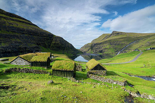 Historic Grass-roofed Houses In One Of The Most Beautiful Places In The World, Saksun, Streymoy Island In The Faroe Islands. #5 Print