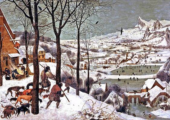 Hunters in the Snow by Bruegel Painting