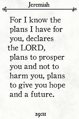 Hopeful Painting - Jeremiah 29 11 - Inspirational Quotes Wall Art Collection #2 by Mark Lawrence