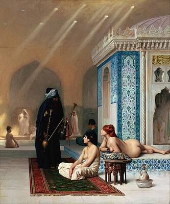 Jean Leon Gerome Painting - Pool In A Harem by Jean Leon Gerome