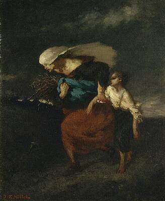 Jean Francois Millet Painting - Retreat From The Storm by Jean-francois Millet