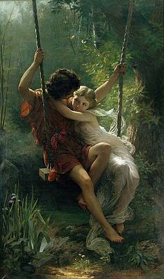 Yellow Wall Art featuring the painting Springtime by Pierre-auguste Cot