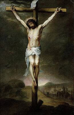 Religion Wall Art featuring the painting The Crucifixion by Bartolome Esteban Murillo