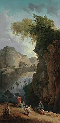 Hubert Robert Painting - The Dance by Hubert Robert