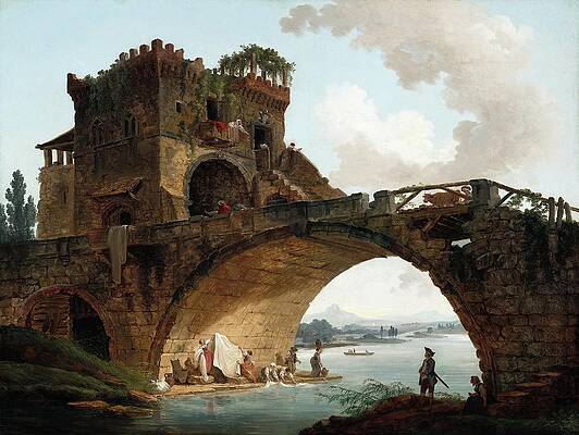 Scenic View of Ponte Salario Painting