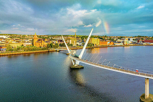 Ireland Wall Art featuring the digital art Uk, Northern Ireland, Londonderry #5 by Manfred Bortoli