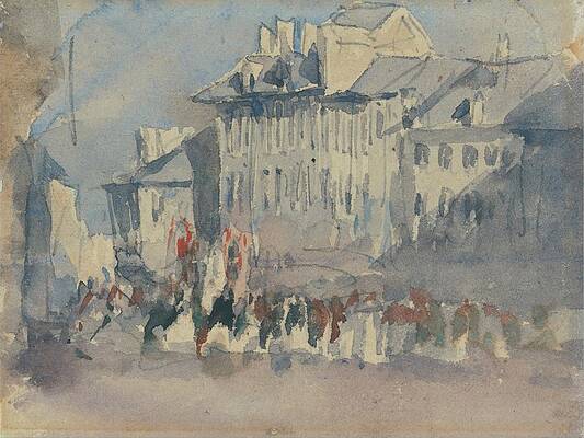 David Cox Painting - A Religious Procession by David Cox