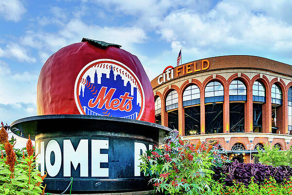 Autumn Wall Art featuring the digital art Baseball Stadium, Queens, Ny #6 by Laura Zeid