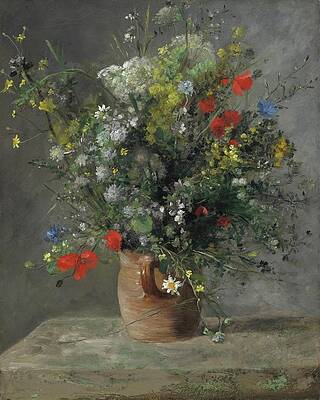 Vibrant Floral Bouquet in a Vase Painting