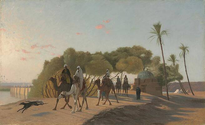 Jean Leon Gerome Painting - Leaving The Oasis by Jean-leon Gerome