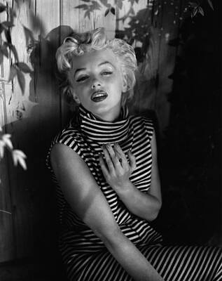 Marilyn Monroe in Striped Dress Wall Art
