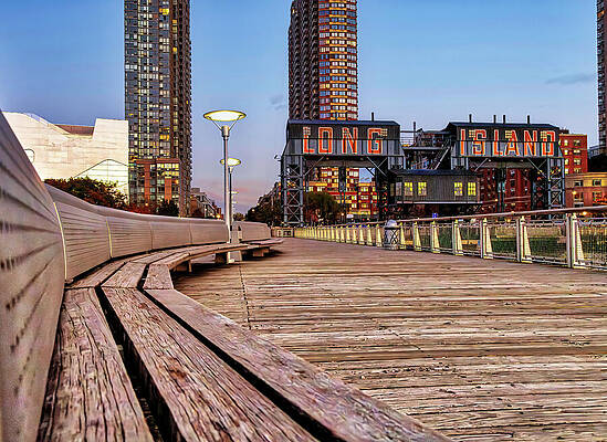 Lamp Wall Art featuring the digital art Nyc, Queens, Long Island City, Hunters #6 by Laura Diez