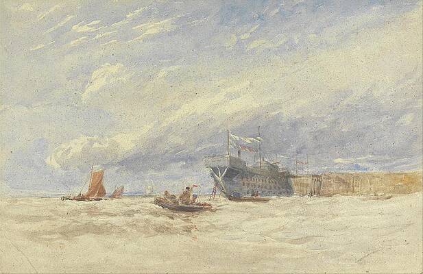 David Cox Painting - On The Medway by David Cox