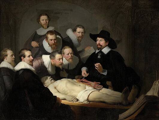 17th Century Painting - The Anatomy Lesson Of Dr Nicolaes Tulp by Rembrandt Van Rijn