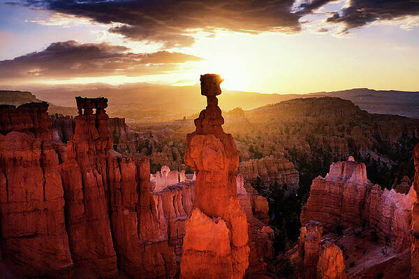 Wall Art featuring the digital art Bryce Canyon At Sunrise, Utah #7 by Maurizio Rellini