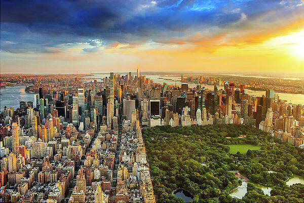 Sunset Over Central Park Wall Art