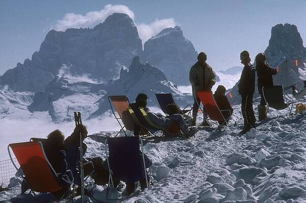 Relaxing on Snowy Mountain Slope Wall Art