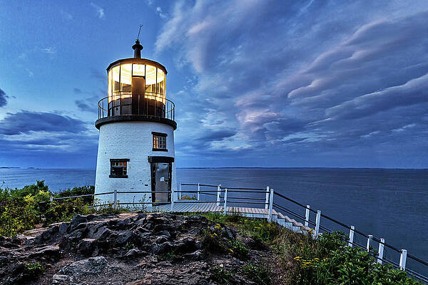 Wall Art featuring the digital art Lighthouse, Rockland Harbor, Me #7 by Claudia Uripos