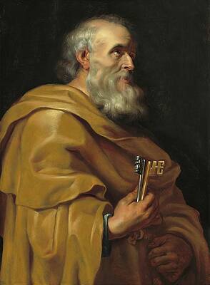 Saint Peter Holding Keys Painting