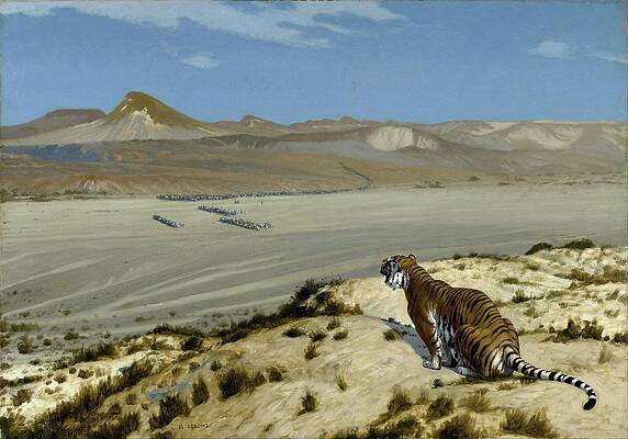 Jean Leon Gerome Painting - Tiger On The Watch by Jean-leon Gerome