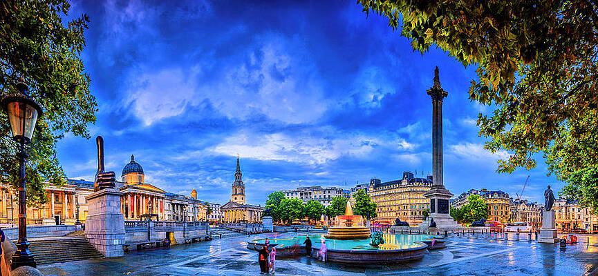 Destination Wall Art featuring the digital art Trafalgar Square, London, England #7 by Alessandro Saffo