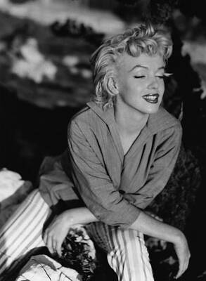 Marilyn Monroe in Striped Pants Wall Art