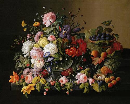 Flowers and Fruits in Abundance Wall Art