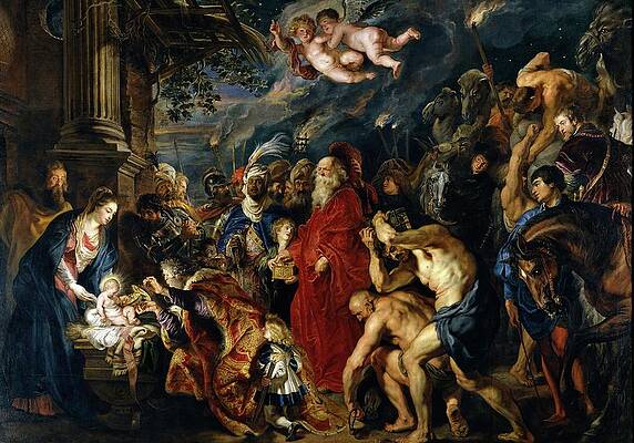 Adoration of the Magi Scene Wall Art
