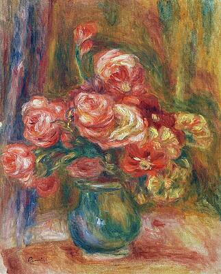 Renoir's Vase of Roses Painting