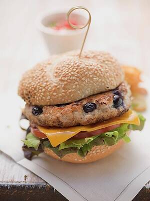 A Chicken And Blueberry Burger Print