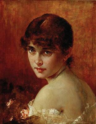Gaze Painting - A Coquettish Glance by Conrad Kiesel