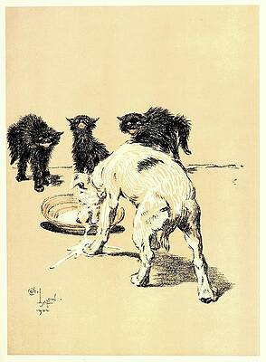 Dog Painting - A Dog Day Pl 03 by Cecil Charles Windsor Aldin