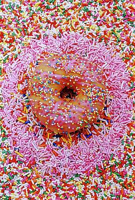 A Doughnut With Hundred And Thousand Sweets Print