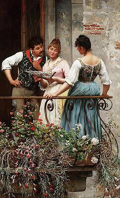 Traditional Painting - A Favourite Fan by Eugen Von Blaas