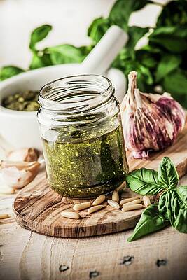 A Jar Of Basil Pesto Print