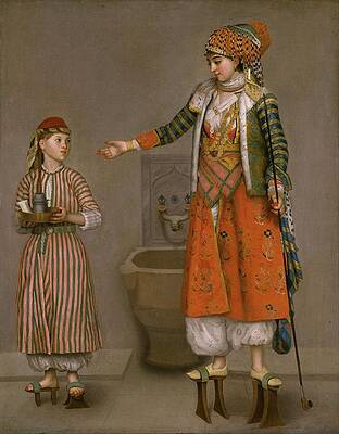 Lady in Traditional Turkish Dress Painting