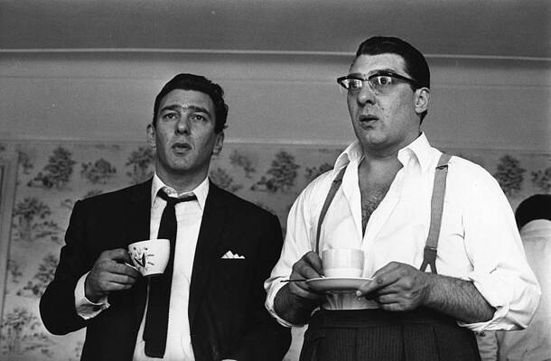 Two Men Enjoying Coffee Wall Art
