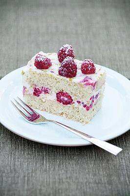A Raspberry And Quark Slice Print