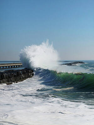 Wall Art featuring the photograph A Stroll On The Jetty by Joe Schofield