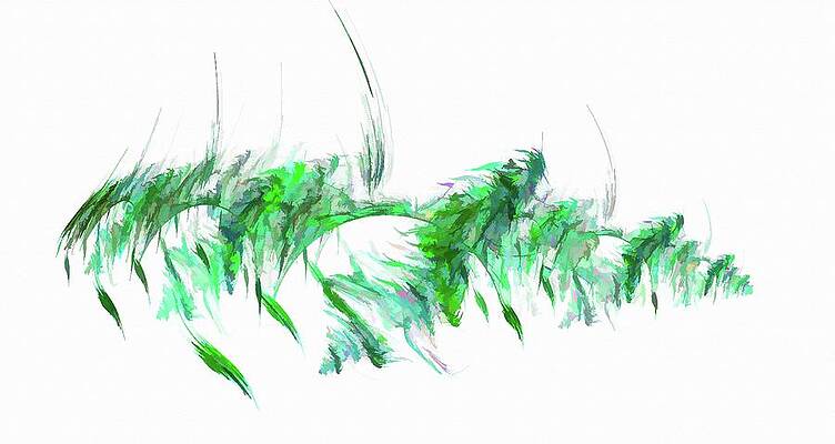 Wall Art featuring the digital art Abstract Feather Green by Don Northup