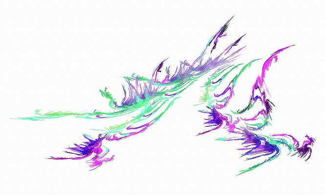 Wall Art featuring the digital art Abstract Flame Green by Don Northup